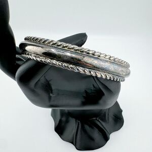 Vintage Premier Designs Silver Plated Cuff Bracelet Minimalist Elegance Glam